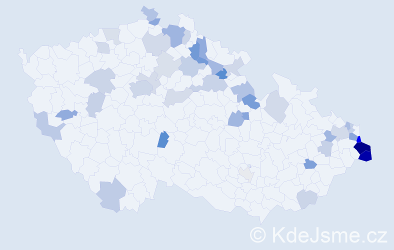 Jméno: 'Lucyna', počet výskytů 84 v celé ČR