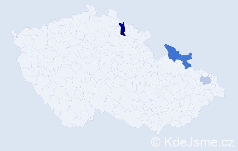 Jméno: 'Paraskevula', počet výskytů 4 v celé ČR