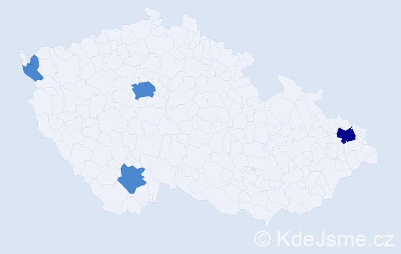 Jméno: 'Kujtim', počet výskytů 6 v celé ČR