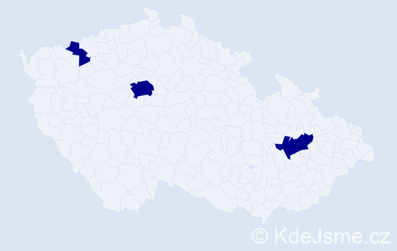 Jméno: 'Kali', počet výskytů 3 v celé ČR