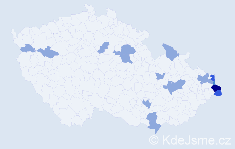 Jméno: 'Józef', počet výskytů 27 v celé ČR