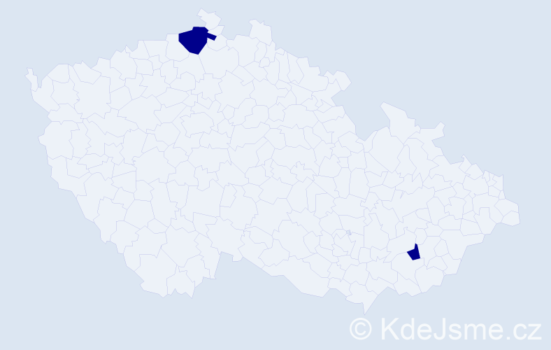 Jméno: 'Narangerel', počet výskytů 2 v celé ČR