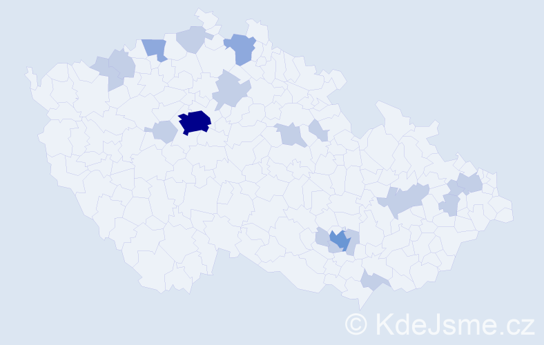 Jméno: 'Ahmad', počet výskytů 33 v celé ČR