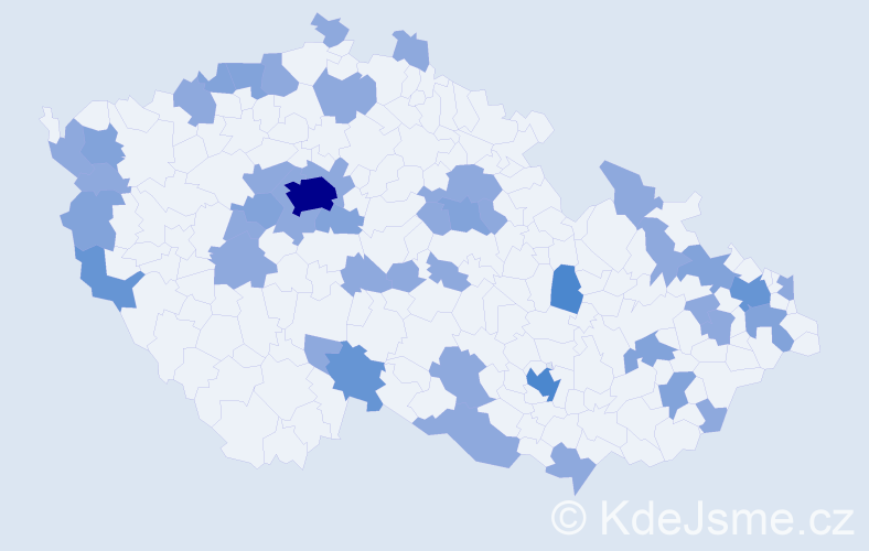 Jméno: 'Gregor', počet výskytů 75 v celé ČR