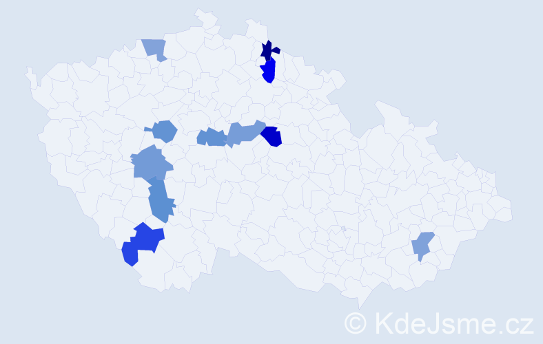 Jméno: 'Kája', počet výskytů 11 v celé ČR