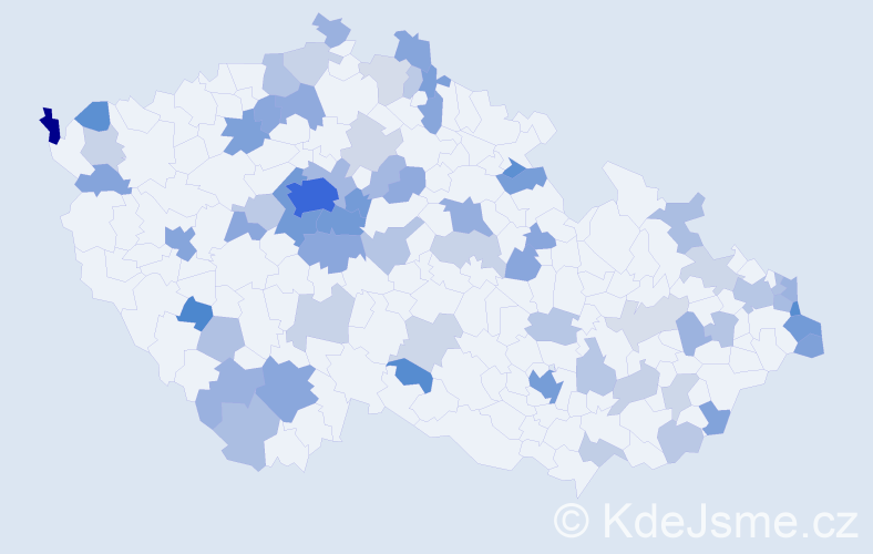Jméno: 'Maja', počet výskytů 166 v celé ČR