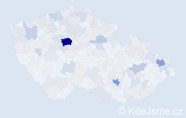 Jméno: 'Ilja', počet výskytů 599 v celé ČR