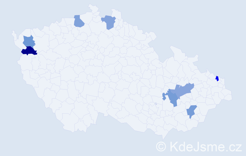 Jméno: 'Mariella', počet výskytů 8 v celé ČR