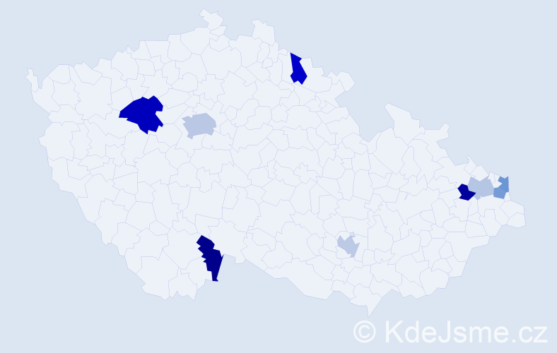 Jméno: 'Astrida', počet výskytů 12 v celé ČR