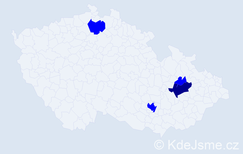 Jméno: 'Vilia', počet výskytů 5 v celé ČR