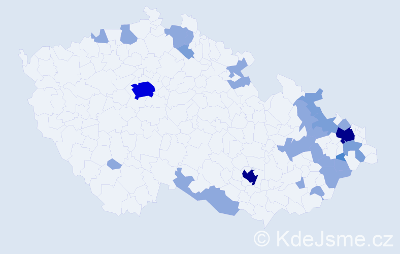 Jméno: 'Radúz', počet výskytů 50 v celé ČR