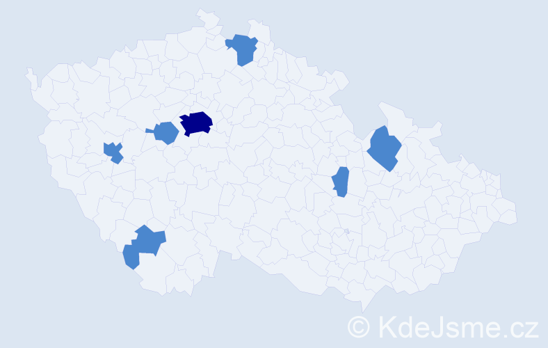 Jméno: 'Friderika', počet výskytů 9 v celé ČR