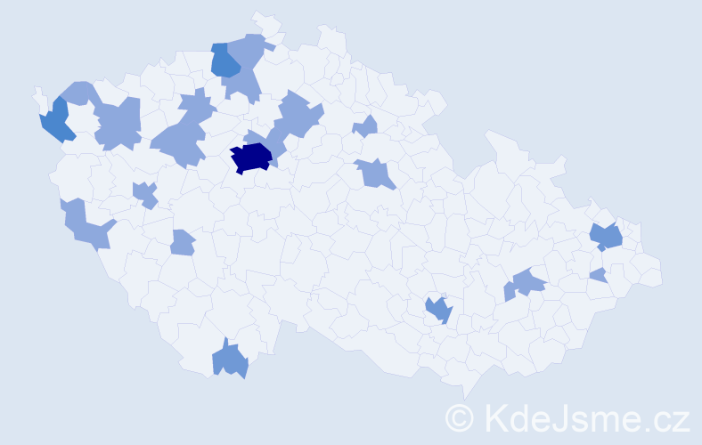 Jméno: 'Thi Hoai', počet výskytů 33 v celé ČR