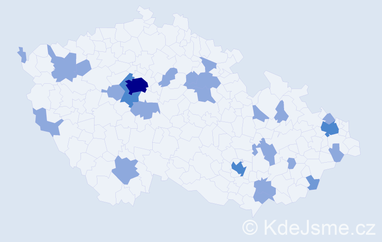 Jméno: 'Melichar', počet výskytů 37 v celé ČR