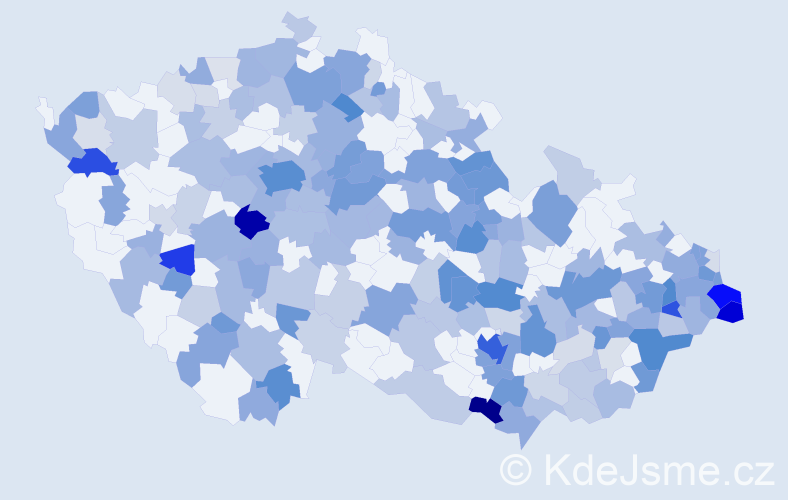Jméno: 'Noemi', počet výskytů 439 v celé ČR