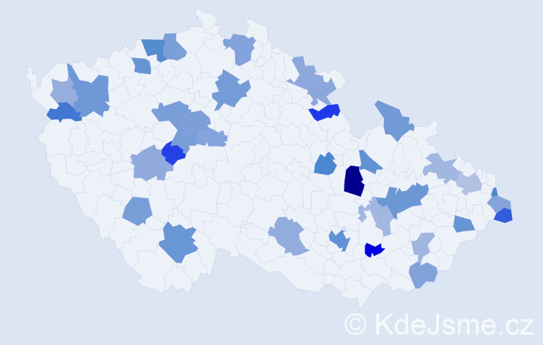 Jméno: 'Arthur', počet výskytů 70 v celé ČR