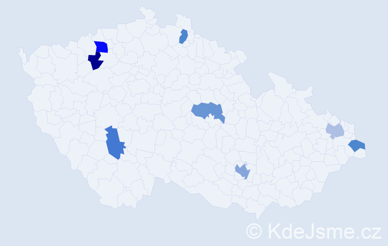 Jméno: 'Ashley', počet výskytů 10 v celé ČR