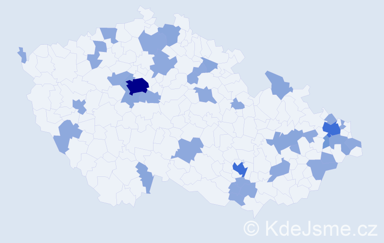 Jméno: 'Adrien', počet výskytů 63 v celé ČR