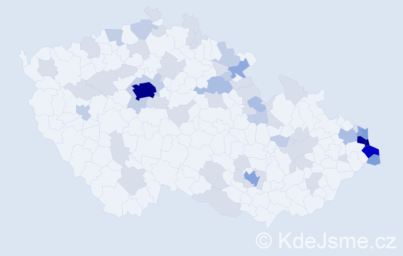 Jméno: 'Joanna', počet výskytů 173 v celé ČR