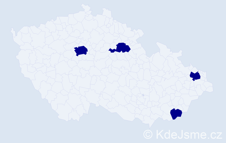 Jméno: 'Tobias Daniel', počet výskytů 4 v celé ČR