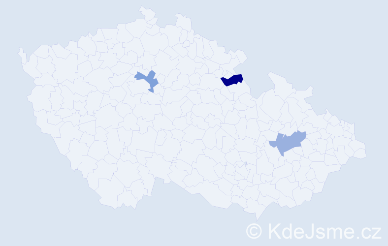 Jméno: 'Tawan', počet výskytů 3 v celé ČR