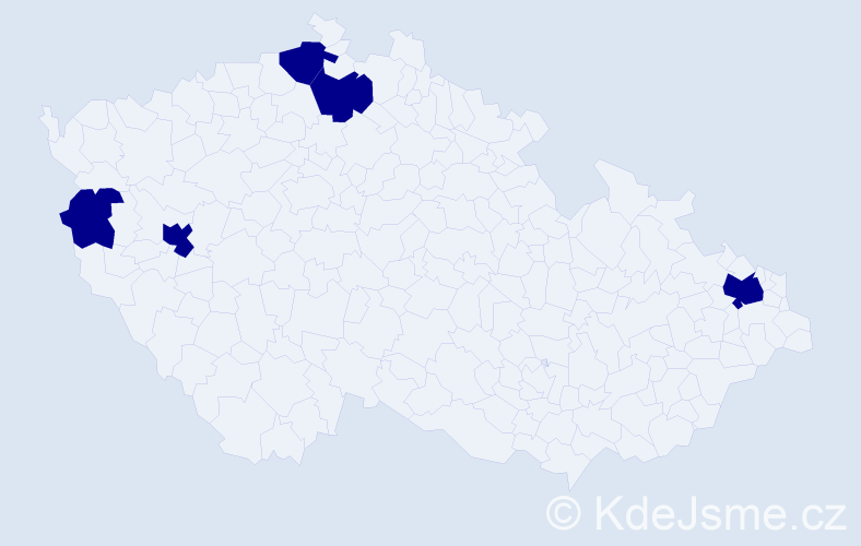 Jméno: 'Viet Tung', počet výskytů 5 v celé ČR