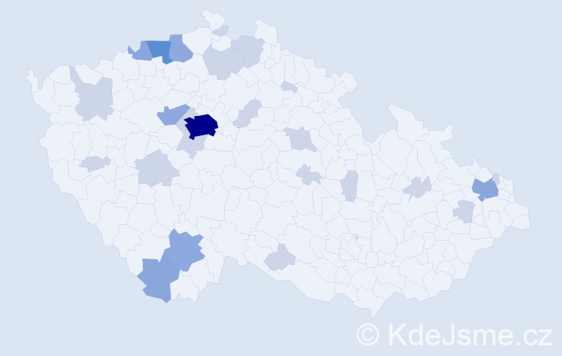 Jméno: 'Angel', počet výskytů 51 v celé ČR
