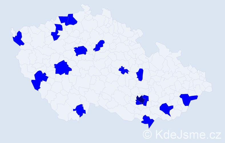 Jméno: 'Augustýn', počet výskytů 18 v celé ČR