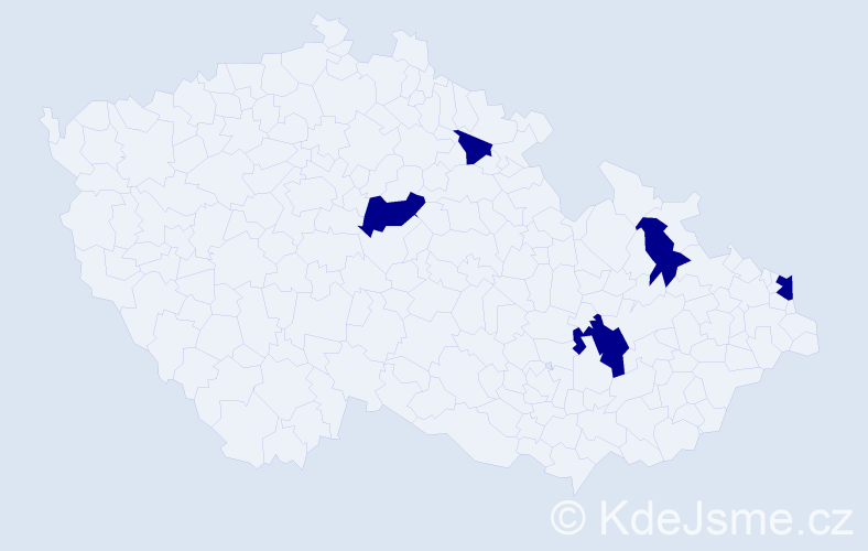 Jméno: 'Lusija', počet výskytů 5 v celé ČR