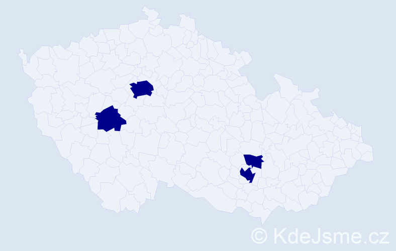 Jméno: 'Rudolph', počet výskytů 4 v celé ČR