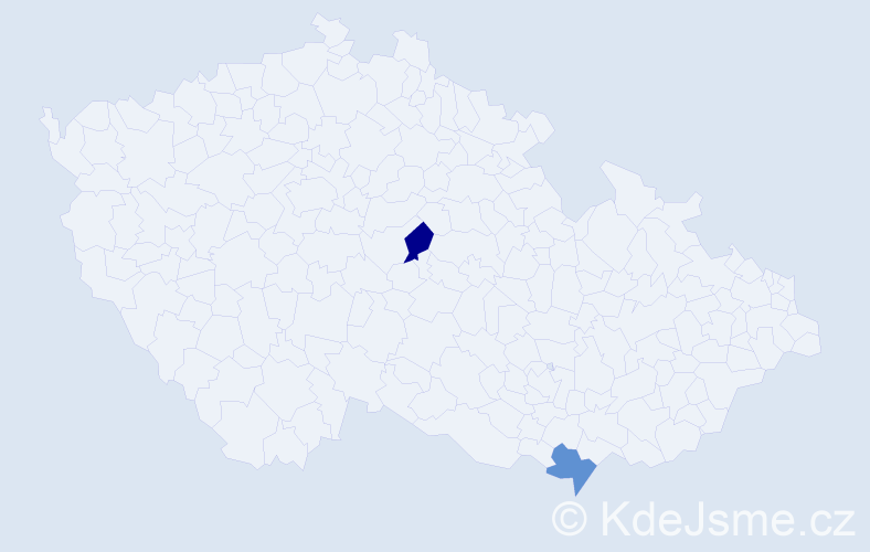 Jméno: 'Blaže', počet výskytů 2 v celé ČR