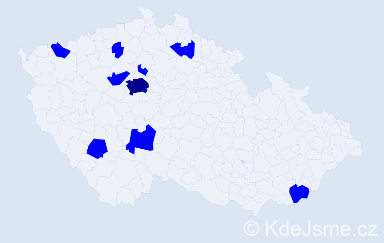 Jméno: 'Kryštof Jiří', počet výskytů 11 v celé ČR
