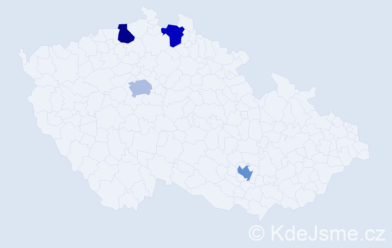 Jméno: 'Afrim', počet výskytů 4 v celé ČR