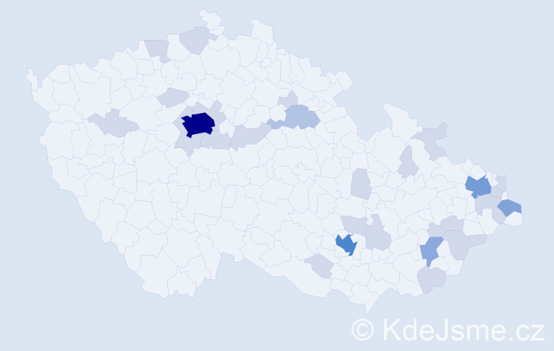 Jméno: 'Ruben', počet výskytů 60 v celé ČR