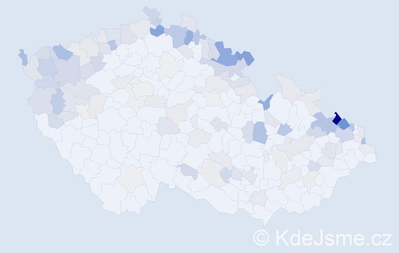 Jméno: 'Gerda', počet výskytů 278 v celé ČR