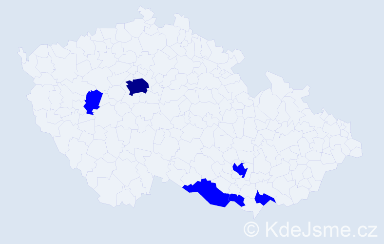 Jméno: 'Tinka', počet výskytů 7 v celé ČR