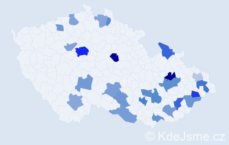 Jméno: 'Mirjana', počet výskytů 51 v celé ČR