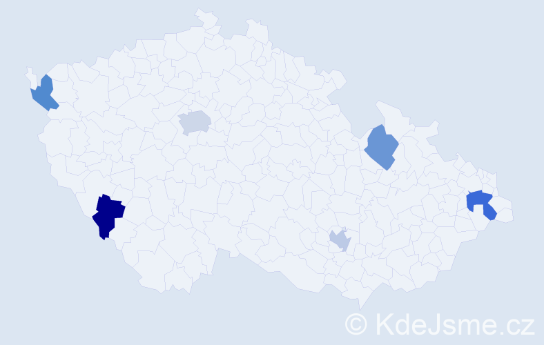Jméno: 'Demi', počet výskytů 8 v celé ČR