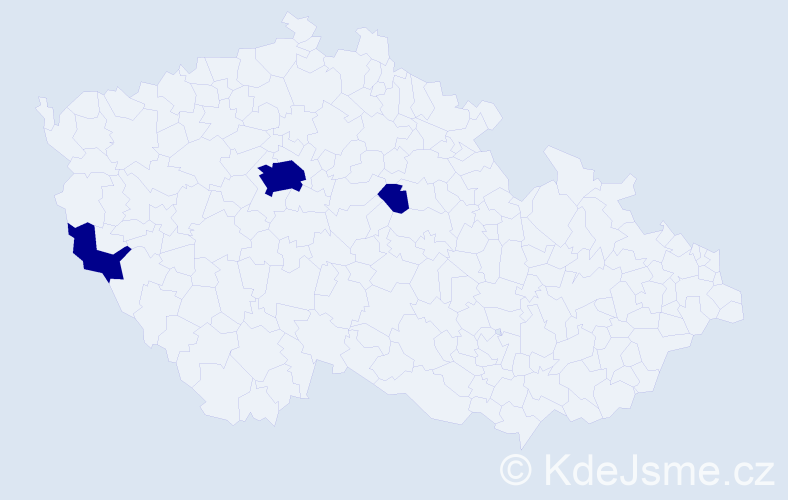 Jméno: 'Thi Kha', počet výskytů 3 v celé ČR