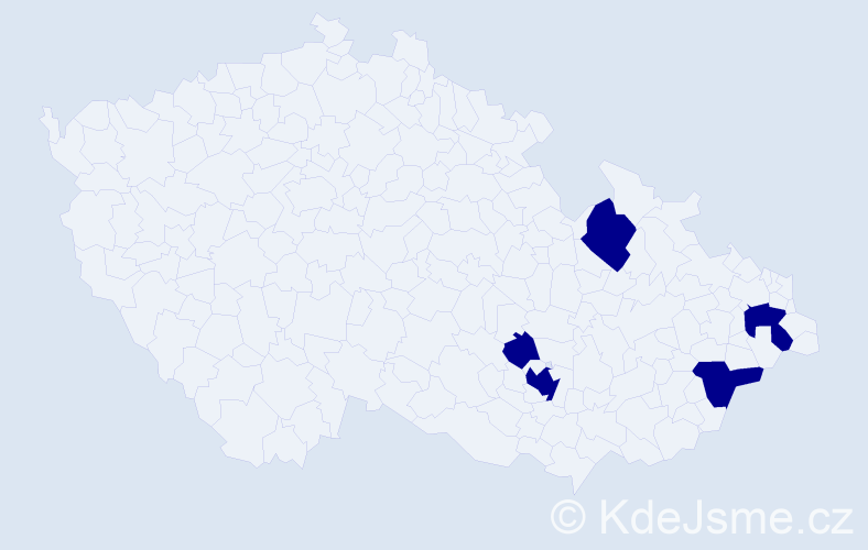 Jméno: 'Daren', počet výskytů 5 v celé ČR
