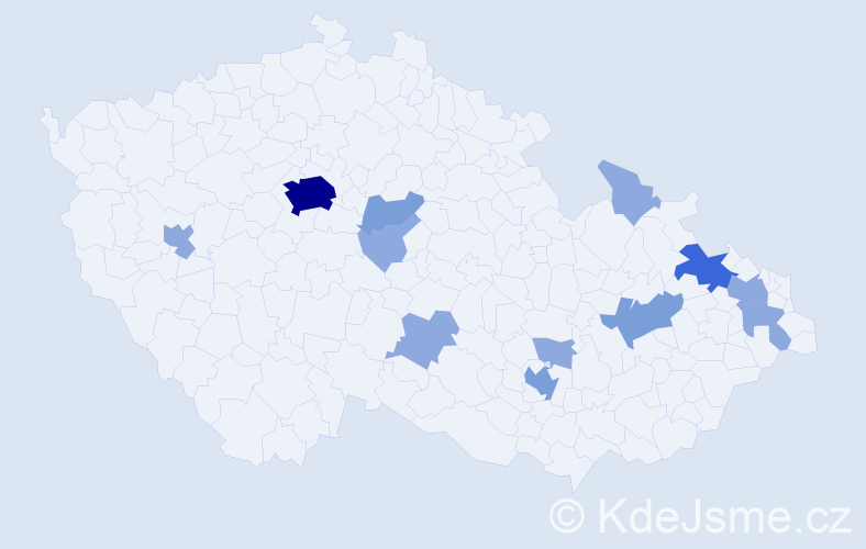 Jméno: 'Lumíra', počet výskytů 24 v celé ČR
