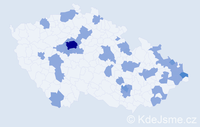 Jméno: 'Bernadeta', počet výskytů 71 v celé ČR