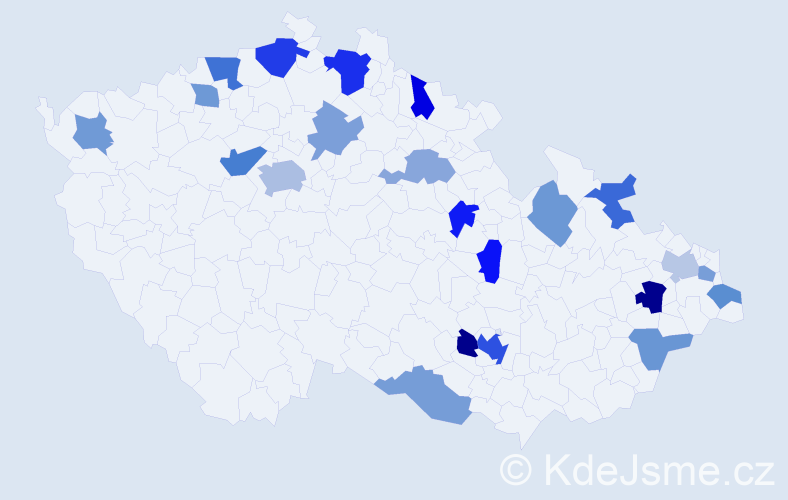 Jméno: 'Kelly', počet výskytů 36 v celé ČR