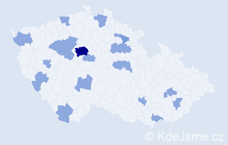 Jméno: 'Luďa', počet výskytů 30 v celé ČR