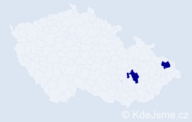 Jméno: 'Mojmir', počet výskytů 2 v celé ČR