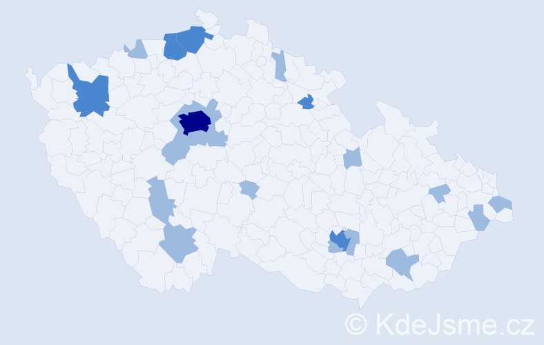 Jméno: 'Martin Jan', počet výskytů 29 v celé ČR