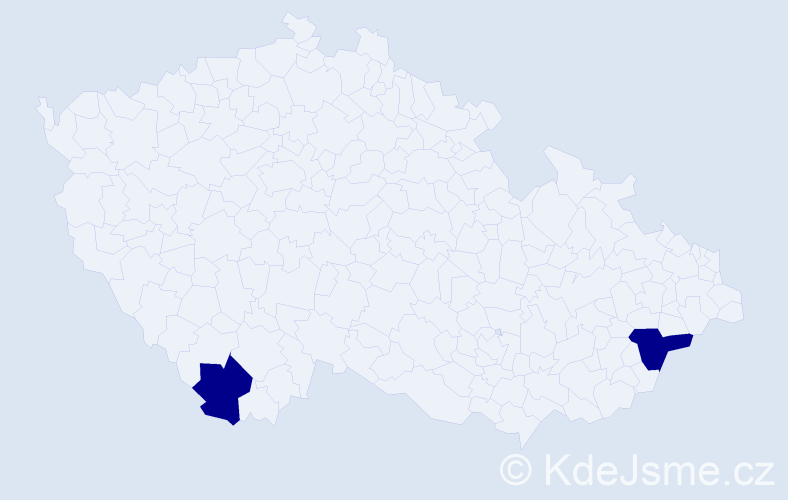 Jméno: 'Teoder', počet výskytů 2 v celé ČR