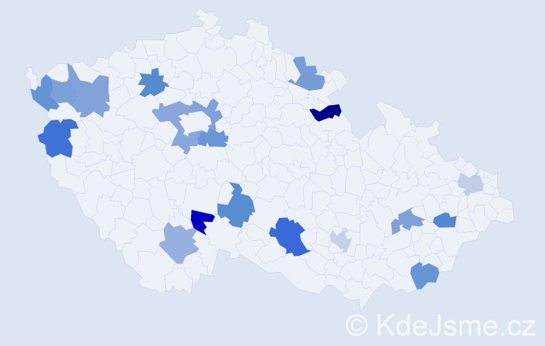 Jméno: 'Lajla', počet výskytů 21 v celé ČR