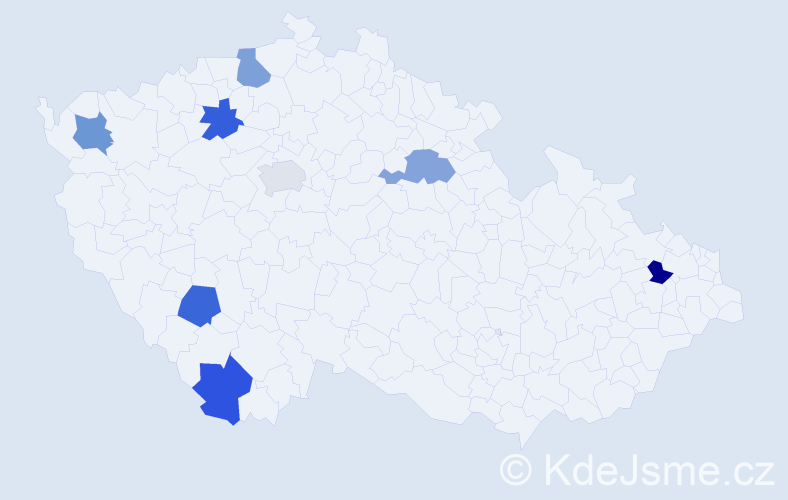 Jméno: 'Marie Tereza', počet výskytů 8 v celé ČR