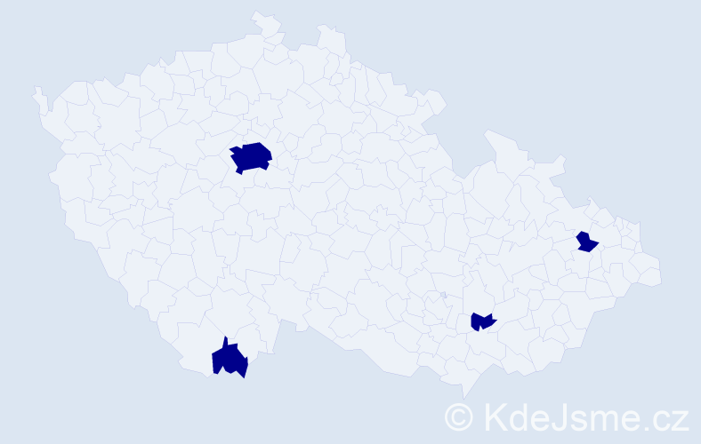Jméno: 'Benedikt Jan', počet výskytů 4 v celé ČR